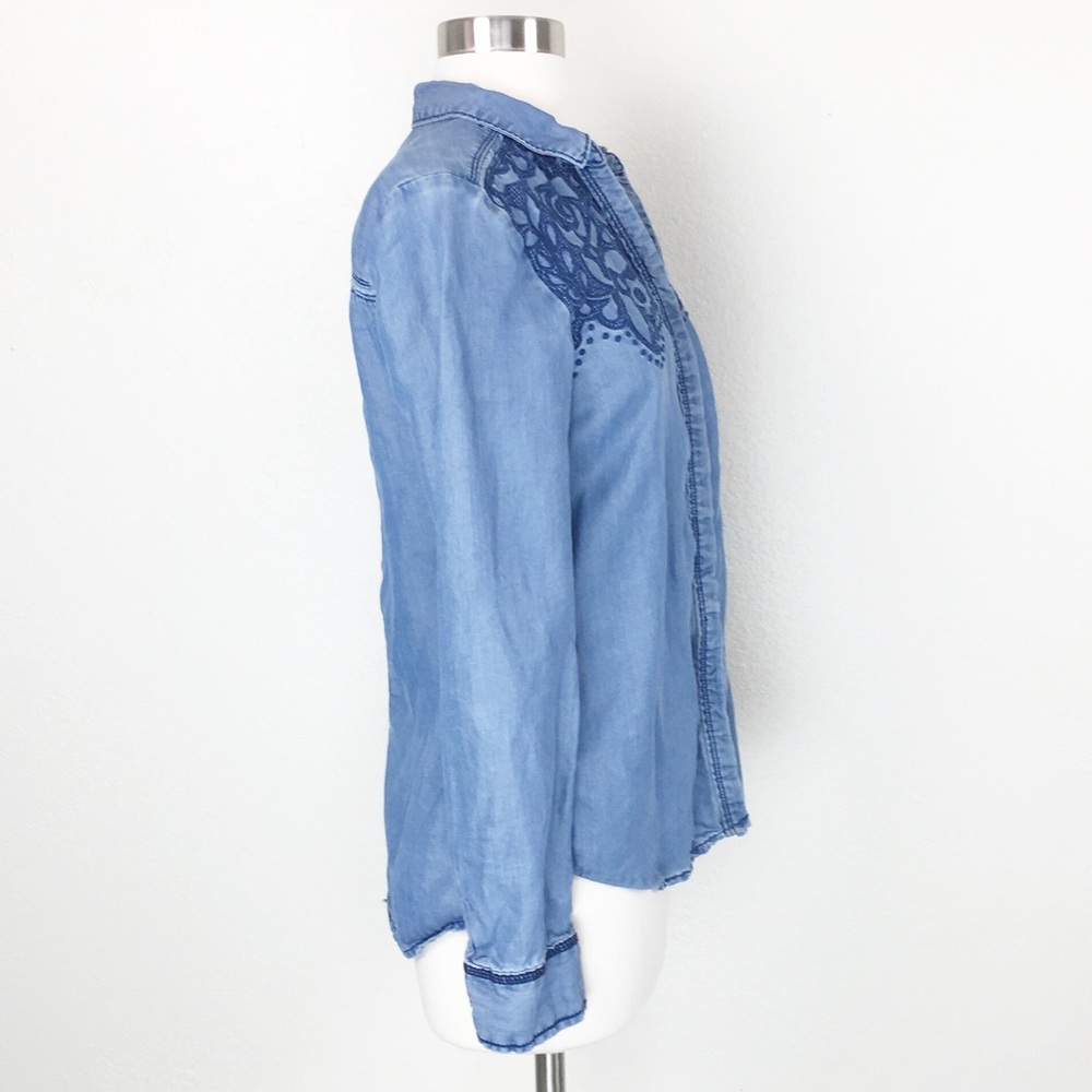 Holding Horses Embroidered Chambray Button Down - Picture 4 of 8